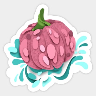 Ornate Pumpkins with Beautiful Stamped Ornament in Abstract Stains Sticker